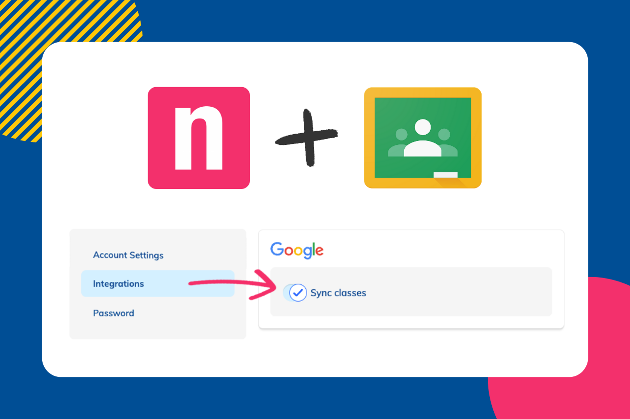 NoRedInk and Google Classroom logos above a product shot of NoRedInk