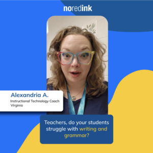 English teacher enthusiastically talking about NoRedInk