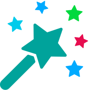 Magic wand icon with stars around it