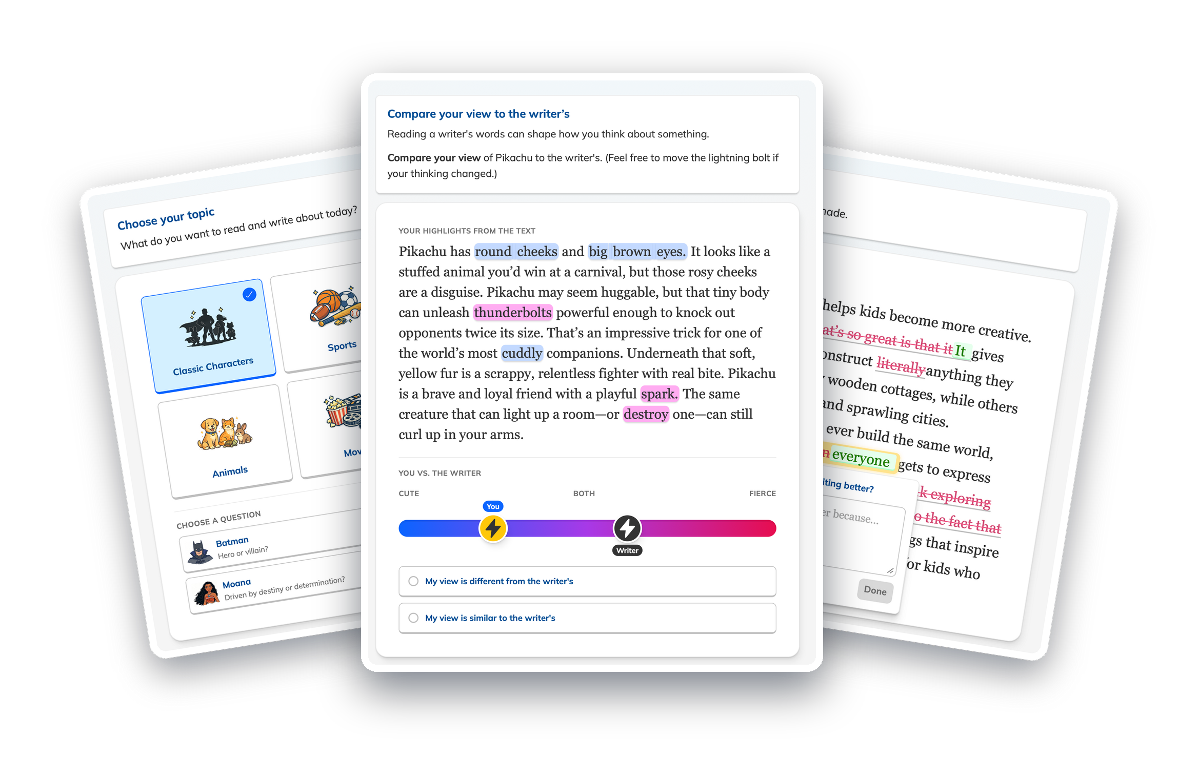 A selection of Read-Write-Reason activities.